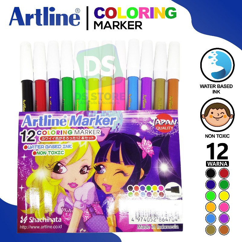 

Spidol Mewarnai isi 12 Warna Set EK-316 12W ARTLINE