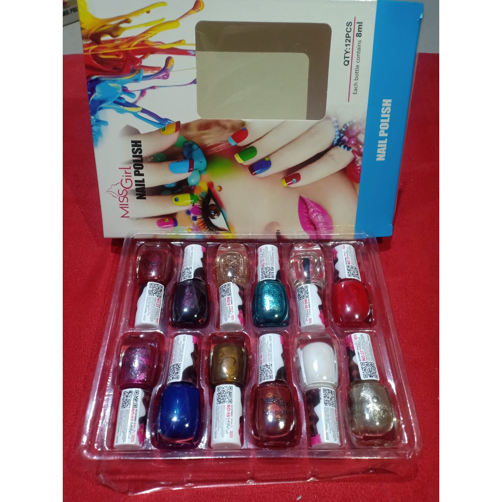 ⭐BAGUS⭐ [BOX] MISS GIRL Nail Polish 8ML | Kutek Cat Kuku