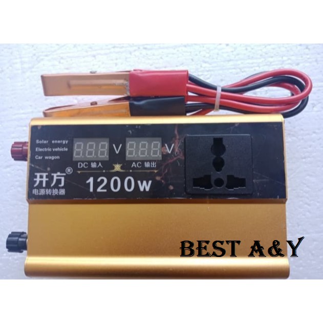 DC 12V to AC 1200W Watt Power Inverter Intelligent digital display