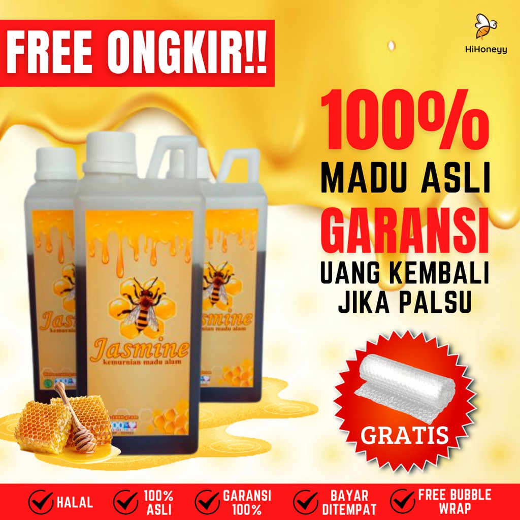

Madu Asli Hutan Multiflora Nusantara Asli Murni Alami 100% Pure Honey Raw Honey Original 1kg