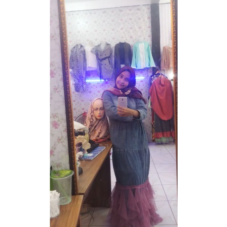 gamis denim super lembut