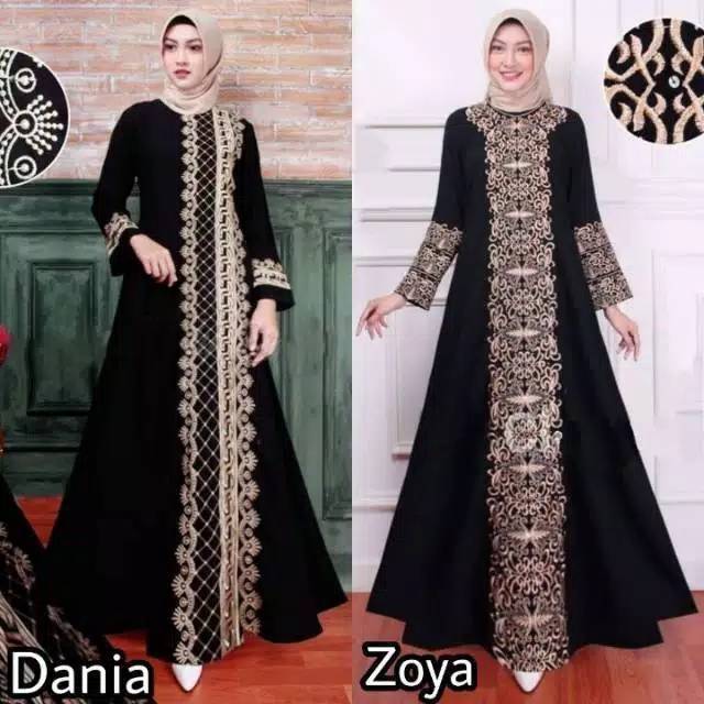 TERMURAH ABAYA ARAB HITAM BORDIR KOMPUTER RAPI JETBLACK TANPA PASMINA