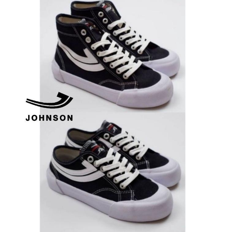 Johnson Galaxy Pro High & Low Black White Original Jhonson Sepatu Jonson Hitam Putih [TOP.02Jl22d]