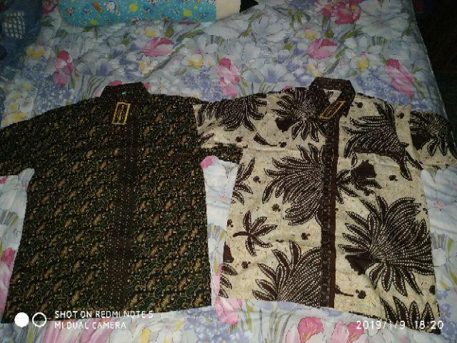 Bswart Batik Hrb026 Kenongo Hem Pendek Padi Pekalongan M L Xl Batik Pria Murah Modern Grosir Batik