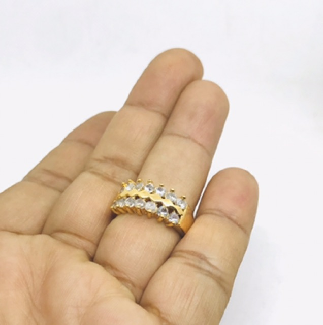 Cincin wanita //cincin lapis emas //perhiasan pengganti emas //replika berlian