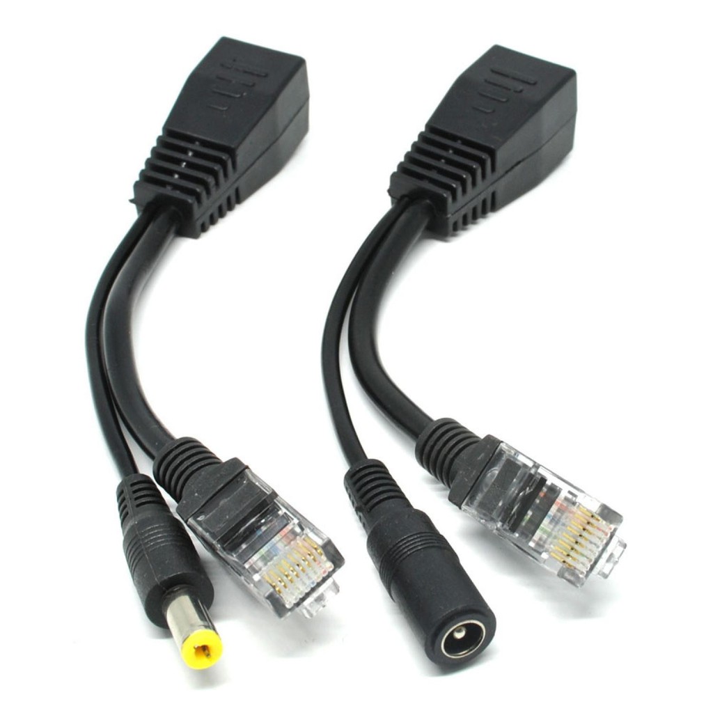 Terbaru ! Passive PoE Power Over Ethernet Cable with Male &amp; Female Power Plug