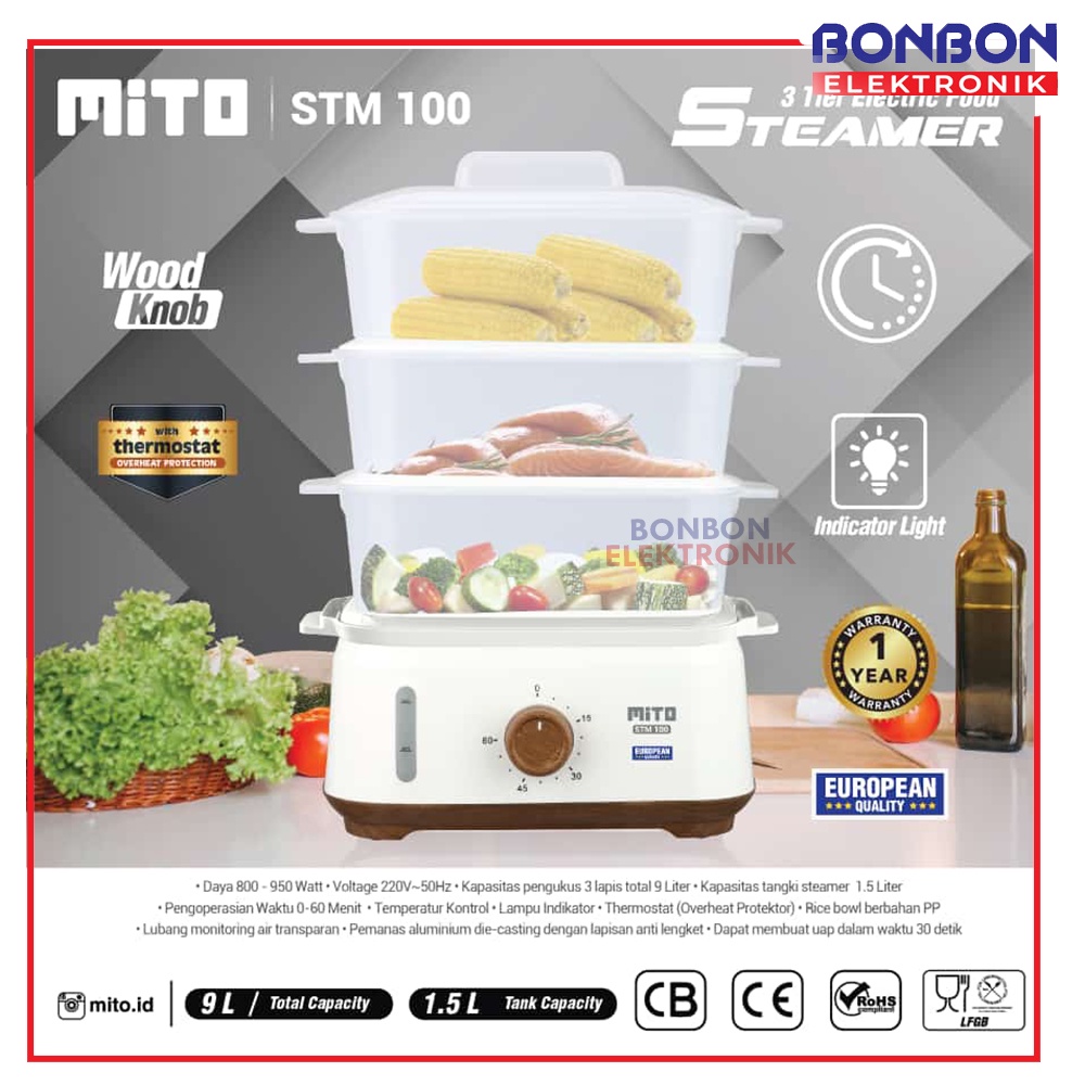 Mito Electric Food Steamer STM 100 / STM100 Pengukus Makanan