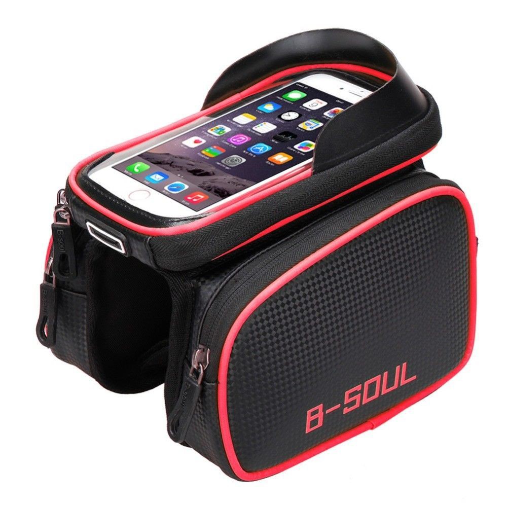 B-SOUL Tas Sepeda Waterproof Smartphone 6.2 Inch - YA0210 - Black Red