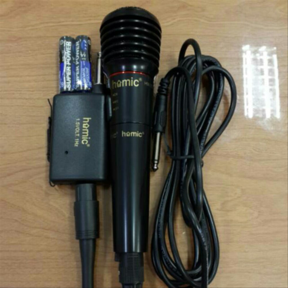 MIC WIRELESS SINGLE  BISA KABEL -MICROPHONE WIRELESS HOMIC 308