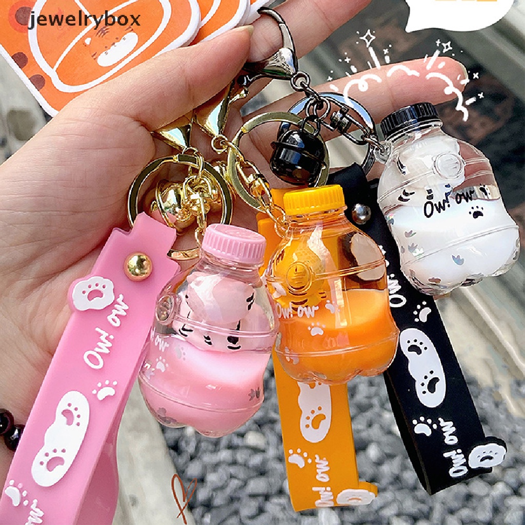 [jewelrybox] Cairan Minyak Gendut Macan Pasir Hisap Gantungan Kunci Botol Soda Lucu Floag Peal Keyring Butik