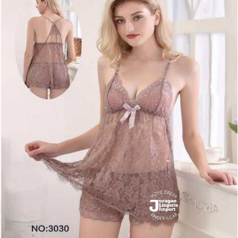 JURAGAN lingerie import sexy lingerie hot pants set tanktop & celana pendek big size
