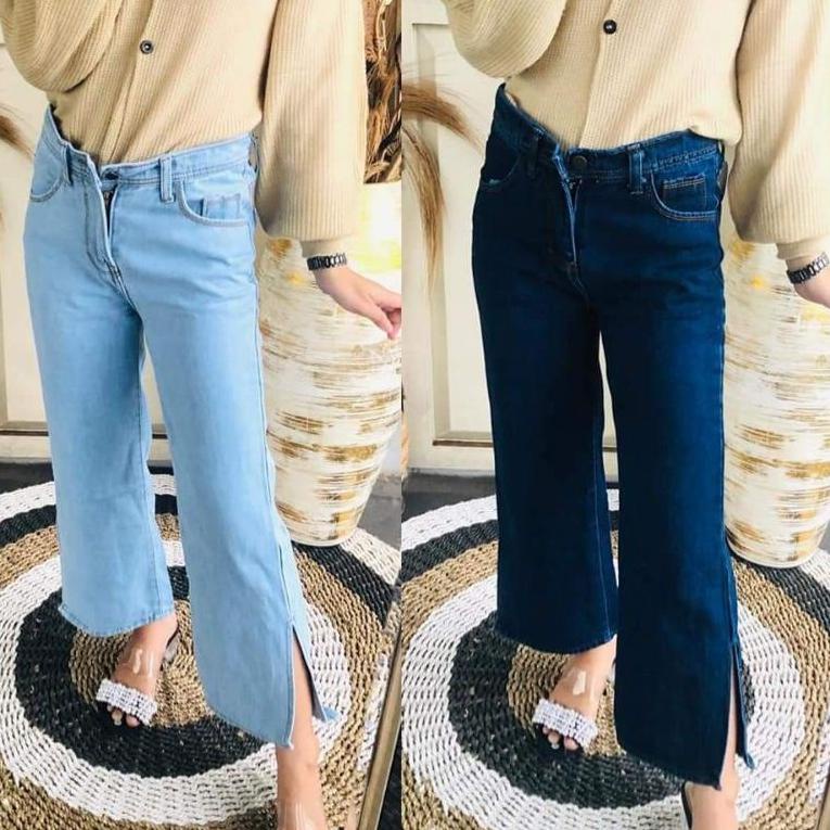 BDT.15Jl22т - KULOT JEANS PREMIUM BELAH SAMPING // EONNI KULOT JEANS