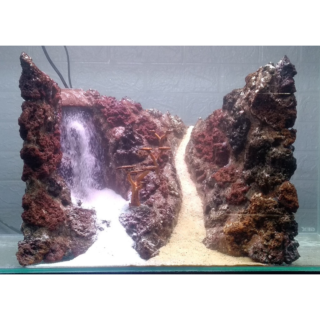 hardscape air terjun aquascape uk 40cm - hiasan aquarium aquascape
