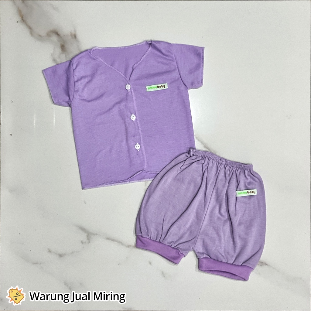 Setelan Bayi UMMA 0-3 Bulan Set Baju Kaos Celana Buntung Kutung Kutang Pop Pendek Panjang Katun Pakaian Tidur SNI Laki Perempuan Cowok Cewek Cowo Cewe Baby Lahiran Baru Lahir Newborn New Born Pakaian Adem Tipis Murah Unisex Polos Umur Usia Tahun 1 2 4 5 6