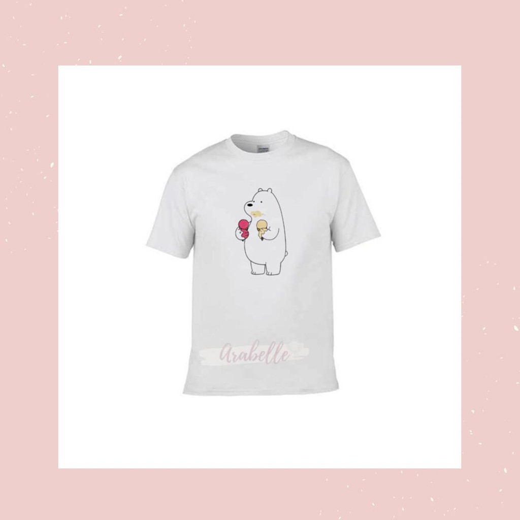 BAJU KAOS WE BARE BEARS MAKAN ICE CREAM