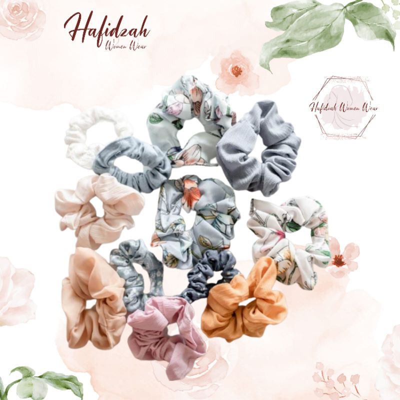 SCRUNCI SKRUNCHIE SCRUNCIE IKAT TALI RAMBUT AKSESORIS FASHION WANITA HIJAB JILBAB