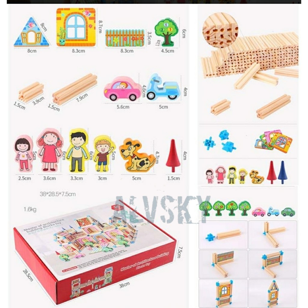 BUILDING BLOCKS WOODEN ARCHITEC / MAINAN EDUKASI ANAK