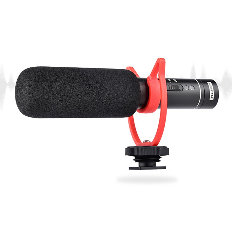 Portable Shotgun Microphone Condenser USB Rechargeable for DSLR Camcorder - MIC05 - Black