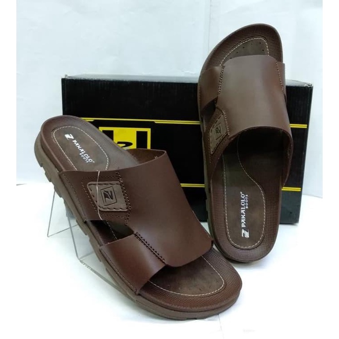 Sandal kulit pakalolo boots N0193 coklat tua sendal casual pria ori