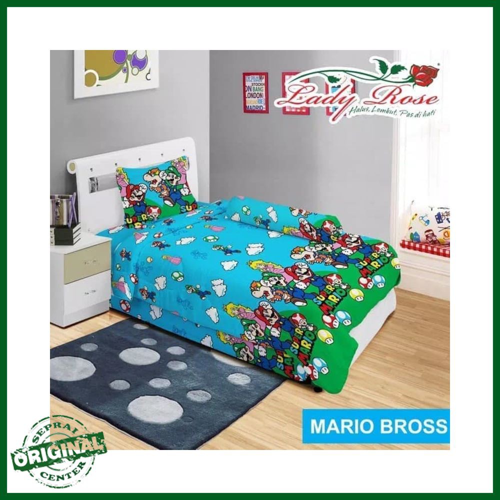 SEPREI LADY ROSE / SPREI LADY ROSE MARIO BROSS SINGLE 120 No.3 SEPRAI LUIGI YOSHI PEACH