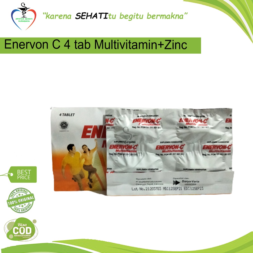 ENERVON C TABLET PER STRIP ISI 4 MULTIVITAMIN DAYA TAHAN TUBUH