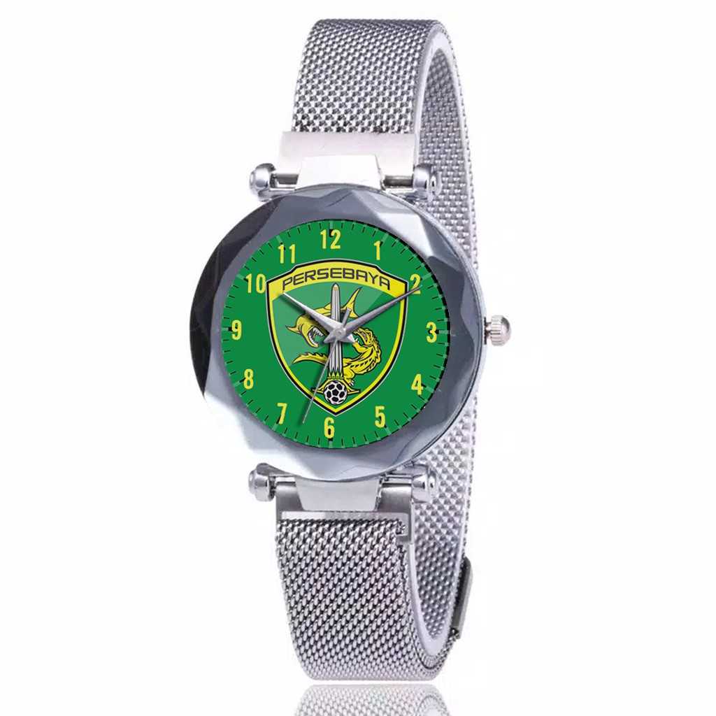 Jam Tangan Wanita Custom - Bonita PERSEBAYA MOTIF 9 Free Box &amp; Batre Cadangan