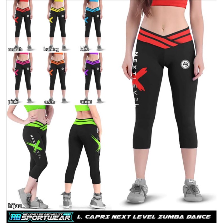 AB SPORTWEAR BAJU SENAM ORIGINAL-CAPRI NEXTLEVEL ZUMBA DANCE