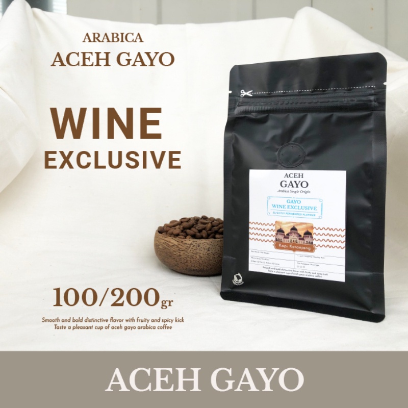 

Arabica Aceh Gayo Wine Exclusive Kopi Bean, Bubuk 100-200gr