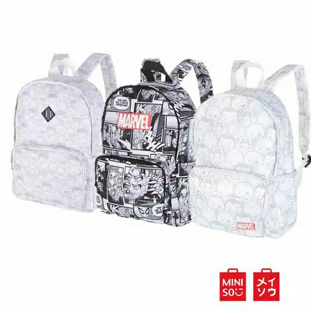 Miniso Official Backpack Marvel / Tas punggung Ironman Spiderman Avengers