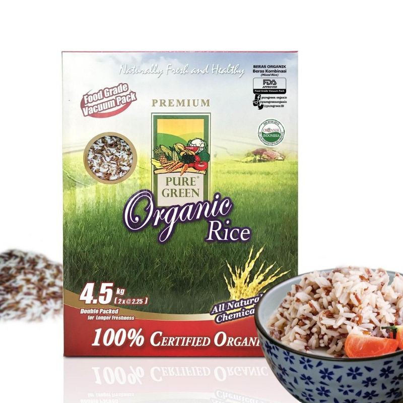 

Puregreen Organic Rice Beras Organik Kombinasi (Mixer Rice) Family Pack - 4,5 kg