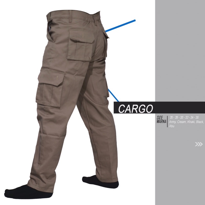 CELANA PDL PANJANG CELANA PRIA CARGO PANTS / CELANA CARGO  COWOK OUTDOOR TAHAN LUNTUR