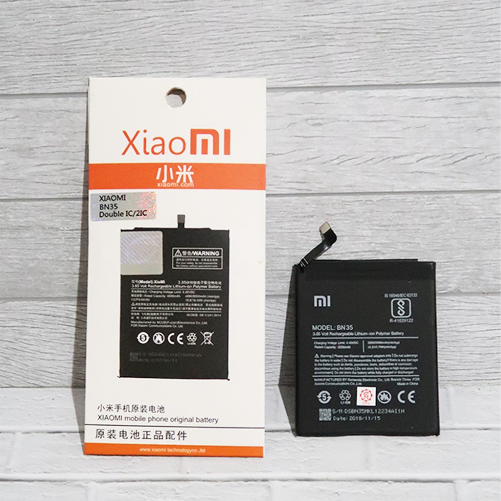 BOS - Baterai Xiaomi Redmi 5 / BN35 / 3200-3300mAh Xiao Mi BN 35 | Battery Batre HP