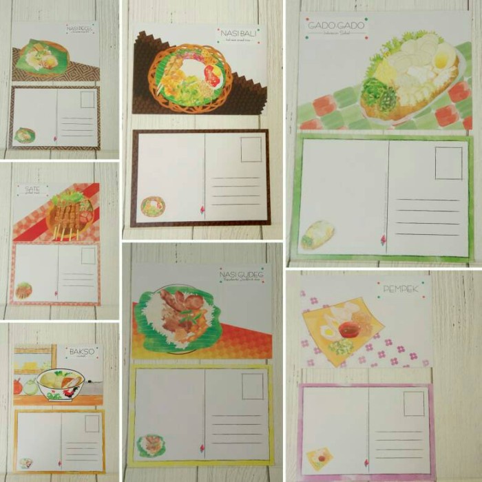 

MENYURAT-SURAT- POSTCARD / KARTU POS STREET FOOD SERIES -SURAT-MENYURAT.