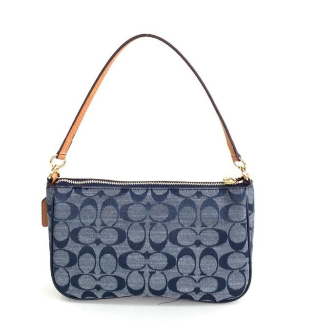 Tas Coach 36674 Top Handle Pouch in Signature Chambray Trusted Seller