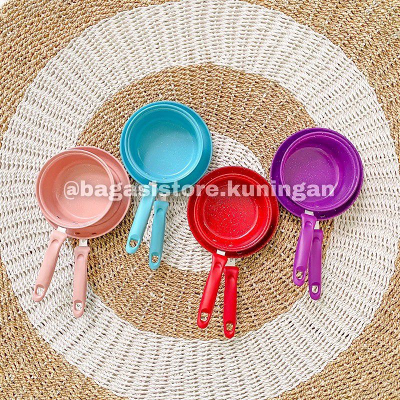 Frypan Milkpan Set Kuaida Marble Teflon Marbel Anti Lengket Teplon Warna