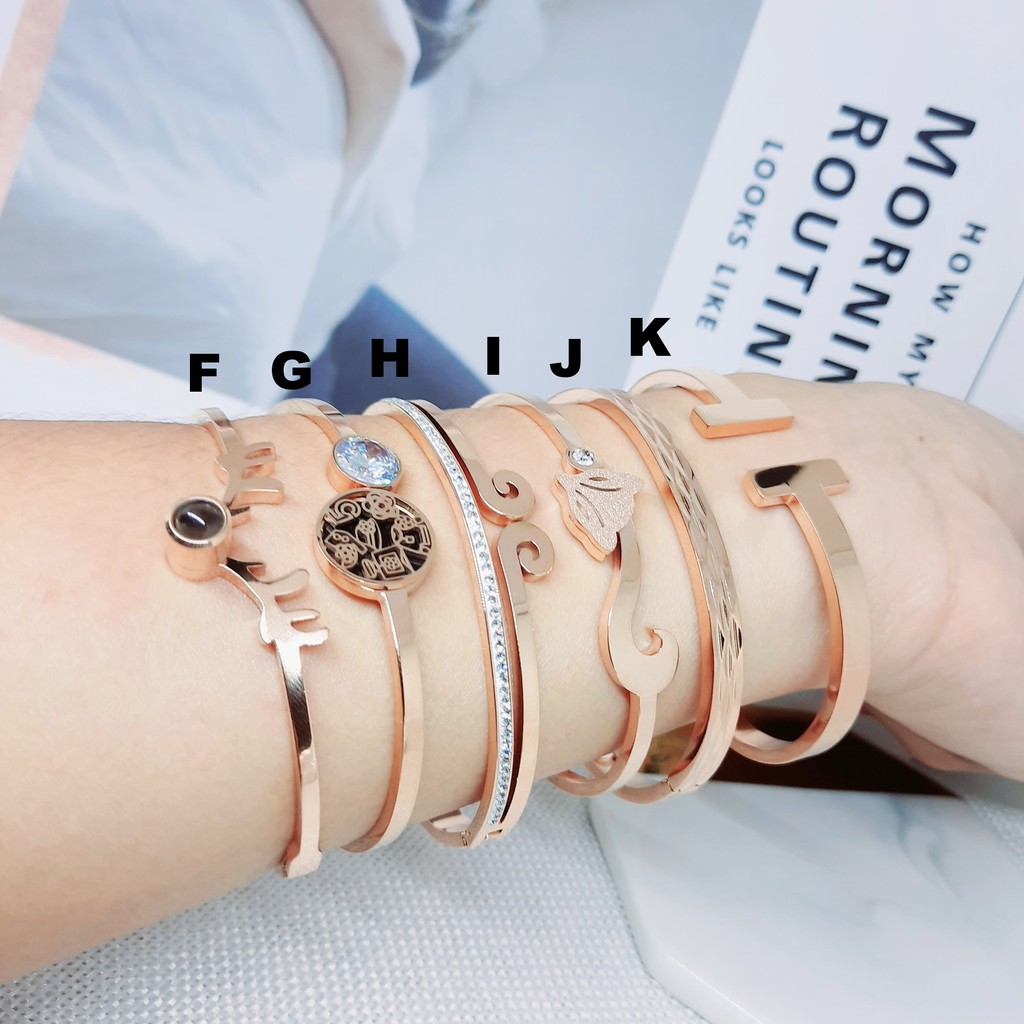 Gelang Titanium Bangle Cantik Rose Gold - BB571