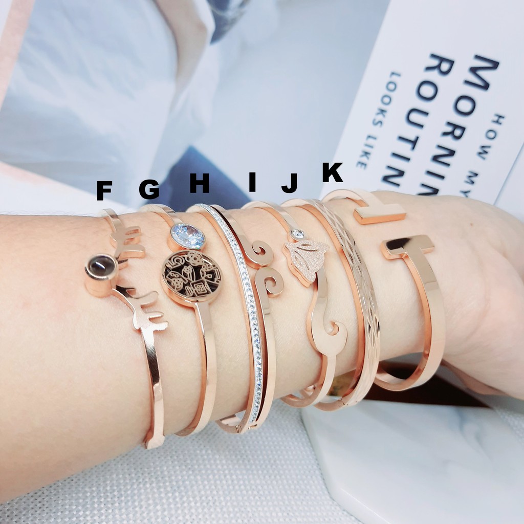 Gelang Titanium Bangle Cantik Rose Gold - BB571