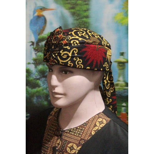 iket kepala blangkon synda jawa tradisional dewasa atas tutup anak dan dewasa mega mendung COKLAT