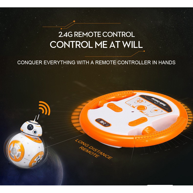 BB-8 Remote Control BB8 Droid Star Wars Robot RC 2.4ghz Mainan Robot RC