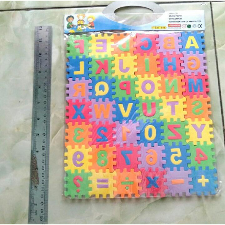 MAINAN EDUKASI PUZZLE SPON HURUF ABC ALFABET 818