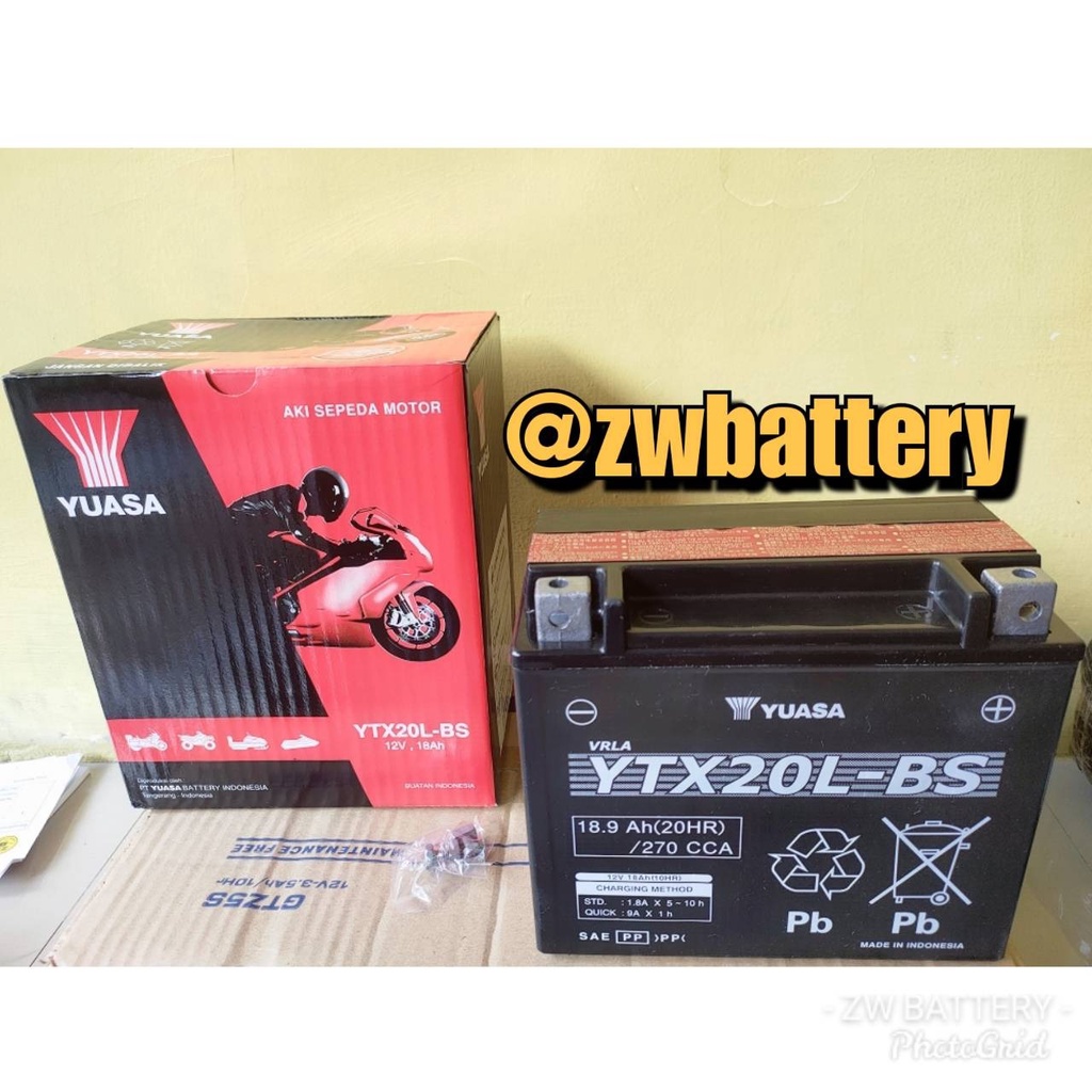 Aki Moge Yuasa MF YTX20L-BS 12V 18AH CCA270