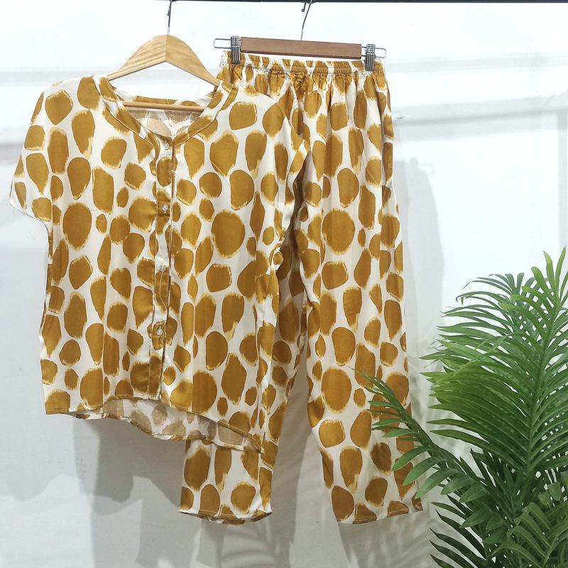 PIYAMA RAYON | PIYAMA VNECK | PIYAMA KEKINIAN | BAJU RUMAHAN-KCPD O