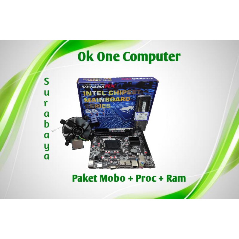 Paket Core i3 Gen 3 (Ivy Bridge) Mobo H61 VenomRx Processor Core i3 3240 Ram ddr3 8Gb