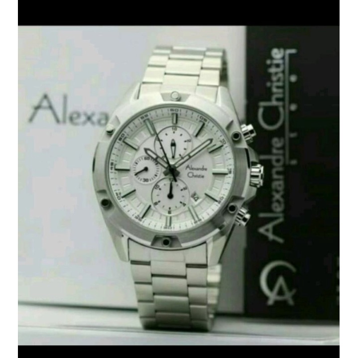 jam Alexandre Christie AC 6524 original black resgold putih