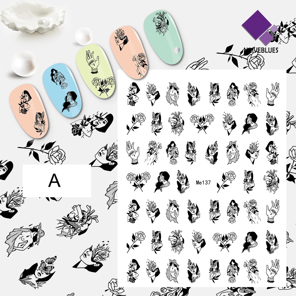 Naiveblue &gt; Stiker Kuku 10 Motif Sexy Untuk Nail Art / Manicure