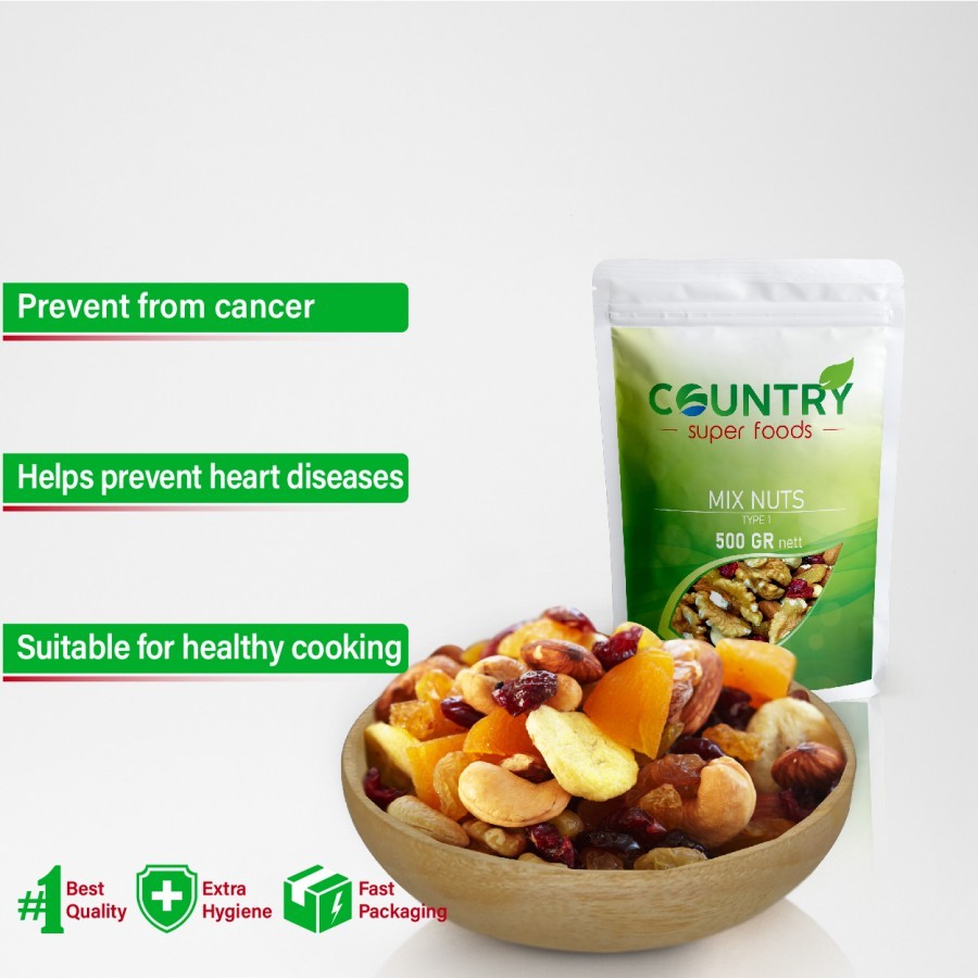 

Mix Nut TYPE 1 | Almond, Cashew, Walnut, Cranberry, Apricot [ 500 gr ]