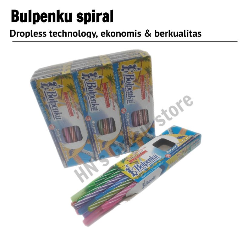 

(12pcs) Pen bulpen Bolpenku pen lilit spiral gel murah drhop technology