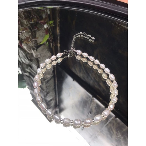 Freshwater pearl necklace/choker (kalung mutiara air tawar)