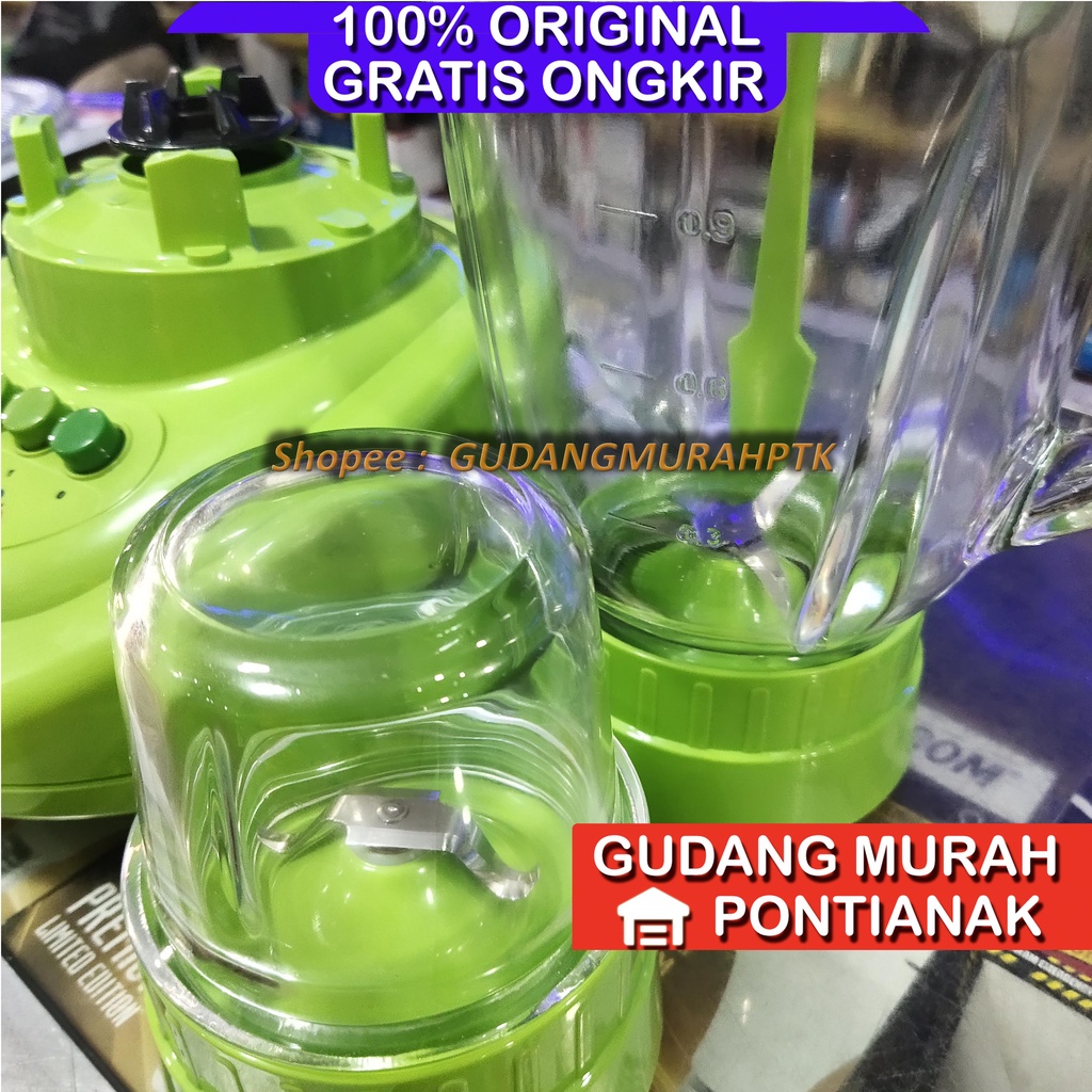Blender Kaca 2in1 Miyako 1,5 Liter BL- 151 GF (BIG CONTAINER) lengkap pelumat basah dan kering