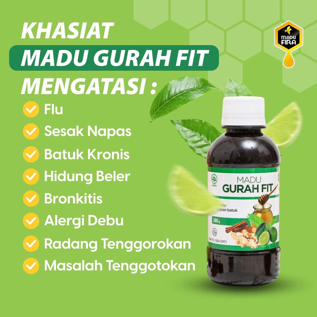 Madu Gurah Fit Obat Flu Batuk Gurah fit Obat Herbal Sakit Tenggorokan Sesak Nafas Sinusitis Asma TB-1